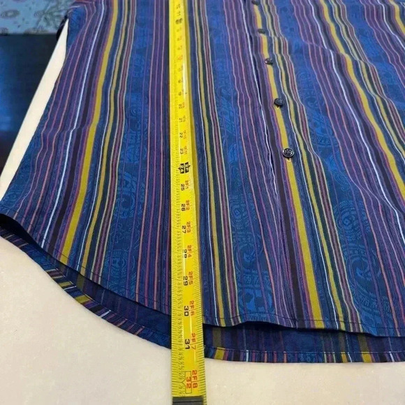 Robert Graham men’s striped & paisley button down shirt size large - Picture 8 of 11